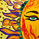 Round modern painting 'Solar Eclipse' D 50 cm. Pictures. Art by Tanya Shest. My Livemaster. Фото №4