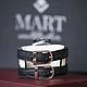 Brutal BW quartz wrist watch on a wide leather bracelet. Watches. MART. My Livemaster. Фото №6