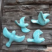 Для дома и интерьера handmade. Livemaster - original item Wall decor: Ceramic blue birds. Handmade.