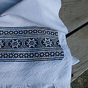 Русский стиль handmade. Livemaster - original item Towel embroidered with a cross pattern of Russian villages Tchaikovsky district. Handmade.