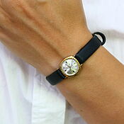 Винтаж: Часы Чайка винтаж наручные женские браслет малахит #33