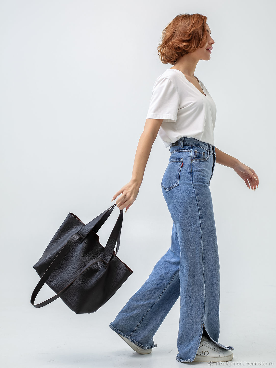 Сумка женская шоппер на плечо из натуральной кожи ручной работы. в ...