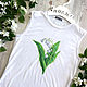 White women's t-shirt lilies of the valley sleeveless, summer t-shirt knitted. T-shirts. Lara (EnigmaStyle). Online shopping on My Livemaster.  Фото №2
