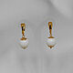 Earrings with white agate in gold. Earrings. CvetlanaCm (avtorbiju). My Livemaster. Фото №4