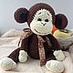 Вязаная игрушка вязаная обезьянка амигуруми. Амигуруми куклы и игрушки. Рыжий кот (магазин вязаных идей). Интернет-магазин Ярмарка Мастеров.  Фото №2