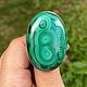 Exclusive ring made of 925 sterling silver with malachite, Rings, Serpukhov,  Фото №1