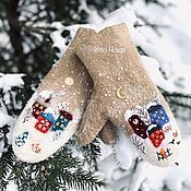 Аксессуары handmade. Livemaster - original item Felted mittens Winter in the city women`s mittens merino wool. Handmade.