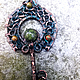 Copper wire wrapped pendant "Slavic Key", copper, unakite, serpentine. Pendants. IVA rainbow art. My Livemaster. Фото №5