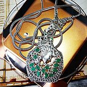 Украшения handmade. Livemaster - original item Medallion with emeralds 