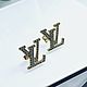 Винтаж: Серьги Louis Vuitton Logo Momogram c pavé в золотом тоне, Серьги винтажные, Москва,  Фото №1