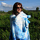 Large felted tippet shawl poncho 'Sky in the clouds'. Wraps. studiya. Online shopping on My Livemaster.  Фото №2