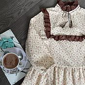 Одежда handmade. Livemaster - original item dresses: Warm cotton dress 