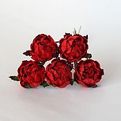 Материалы для творчества handmade. Livemaster - original item Paper flowers for scrapbooking ranunculus red, 1pc.. Handmade.