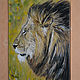 Order Painting lion-King of beasts, oil on canvas, 40 x 50. Valeria. Livemaster. . Pictures Фото №3