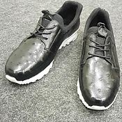 Обувь ручной работы handmade. Livemaster - original item Sneakers made of genuine ostrich leather, in black.. Handmade.