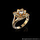 Кольцо "Цветок" из золота 585 пробы с бриллиантом. Кольца. BUGAKOV jewelry. Ярмарка Мастеров.  Фото №4