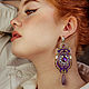Order Sevara Earrings. soutache. Purple pink orange. LADY-LIZA jewelry shop. Livemaster. . Earrings Фото №3