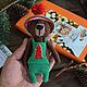 Новогодняя игрушка: Вязаный бурый мишка в шапке, Амигуруми куклы и игрушки, Москва,  Фото №1