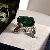 Украшения handmade. Livemaster - original item Ring: Ring with tsavorit and sapphires. Handmade.