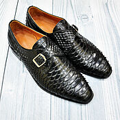 Обувь ручной работы handmade. Livemaster - original item Monki shoes made of genuine Python leather, in black.. Handmade.