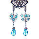 Blue earrings 'Forget-me-not'. Earrings with rock crystal. Earrings. okuznecova. Online shopping on My Livemaster.  Фото №2