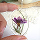 Transparent Pendant Purple Flower Delphinium Botany Eco Decoration. Pendants. WonderLand. Online shopping on My Livemaster.  Фото №2