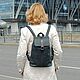  Backpack women's leather blue Ilana Mod. R. 10-161. Backpacks. Natalia Kalinovskaya. My Livemaster. Фото №6