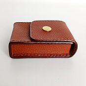 Сумки и аксессуары handmade. Livemaster - original item Leather cigarette case Red ,beige thread.. Handmade.