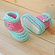 Knitted shoes Booties boots with plush, children's shoes, the color pink. Babys bootees. Natalia Derina - Knitted Shoes (denatal). My Livemaster. Фото №6