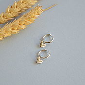 Украшения handmade. Livemaster - original item Silver Heart Ring Earrings. Handmade.