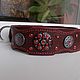  "Red stone in burgundy". Ошейники. SOLVI antique leather. Ярмарка Мастеров.  Фото №5