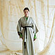 Светло-зелёное кимоно, 100% шелк ринзу, из Японии. Халаты. Винтажные кимоно из Японии. Ярмарка Мастеров.  Фото №4