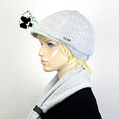 Аксессуары handmade. Livemaster - original item kit. Youth women`s cap plus scarf. No. №1. Handmade.
