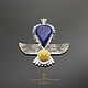 Pendant with lapis lazuli and amber 'Bird Falcon'.Obereg, Pendants, Tomsk,  Фото №1