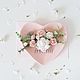 Свадебный Гребень с цветами в прическу Blush flowers. Украшения для причесок. Lutik wedding. Интернет-магазин Ярмарка Мастеров.  Фото №2