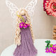 Angel macrame large wings violet dress. Interior doll. Kukly makrame NATALINI. Интернет-магазин Ярмарка Мастеров.  Фото №2