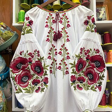 Одежда ручной работы. Ярмарка Мастеров - ручная работа Вышиванка «Маки». Handmade.