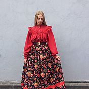Русское платье "Розовый сад"