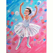 Картины и панно handmade. Livemaster - original item Painting Ballerina Acrylic Young Ballerina 18 x 24 Canvas. Handmade.