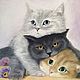  Три кота Картина маслом, Картины, Ставрополь,  Фото №1