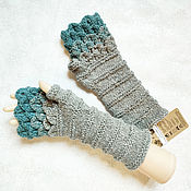 Аксессуары handmade. Livemaster - original item Mittens Dragon Scales Knitted Warm Mittens Gloves. Handmade.