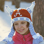 Теплая женская шапка- ушанка + шарф + варежки комплект на зиму Полоски