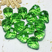 Материалы для творчества handmade. Livemaster - original item Beads Drops 12/10 mm Light Green 1 piece Briolettes. Handmade.