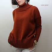 Одежда handmade. Livemaster - original item Sweaters: Women`s Short Terracotta sweater. Handmade.