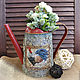 Watering can decoupage. Heads. hobbyfantasy. Online shopping on My Livemaster.  Фото №2