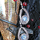 Серьги из японского бисера с кристаллами. Серьги классические. Юлия (JulieG). Интернет-магазин Ярмарка Мастеров.  Фото №2