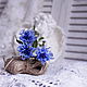 Брошь с васильками цветы из ткани украшения, Цветы, Нижний Новгород,  Фото №1