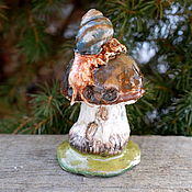 Для дома и интерьера handmade. Livemaster - original item Figurines: Mushroom and snail. Handmade.