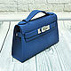 Classic mini handbag made of genuine blue leather, Classic Bag, St. Petersburg,  Фото №1