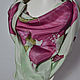 Scarf silk "Paradise flower". Scarf silk batik. Scarves. Pictures and silk. My Livemaster. Фото №6